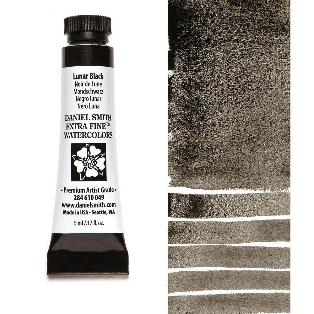 Daniel Smith Extra Fine Watercolor - Lunar Black 5 ml (small tube) - merriartist.com