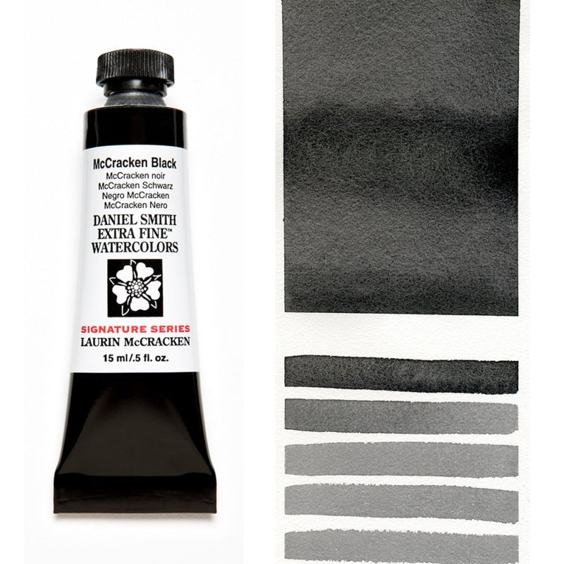Daniel Smith Extra Fine Watercolor - McCracken Black 15 ml - merriartist.com