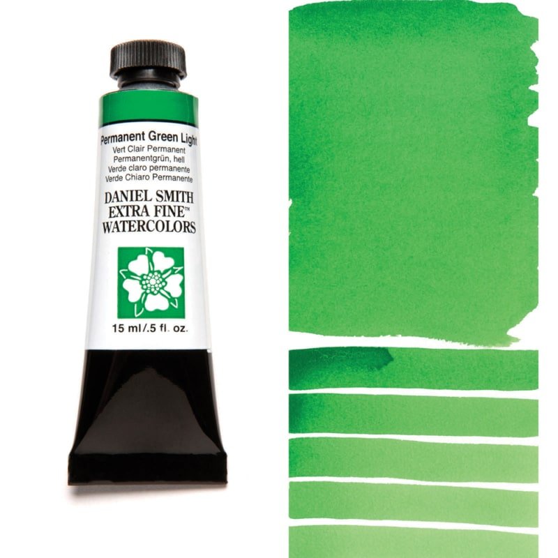 Daniel Smith Extra Fine Watercolor - Permanent Green Light 15 ml - merriartist.com