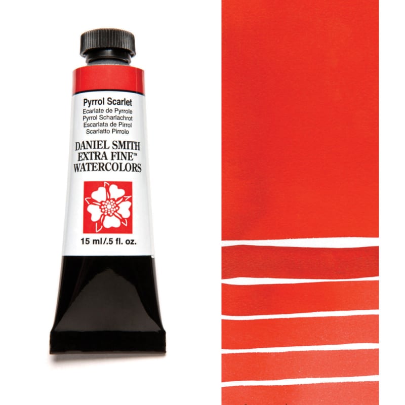 Daniel Smith Extra Fine Watercolor - Pyrrol Scarlet 15 ml - merriartist.com