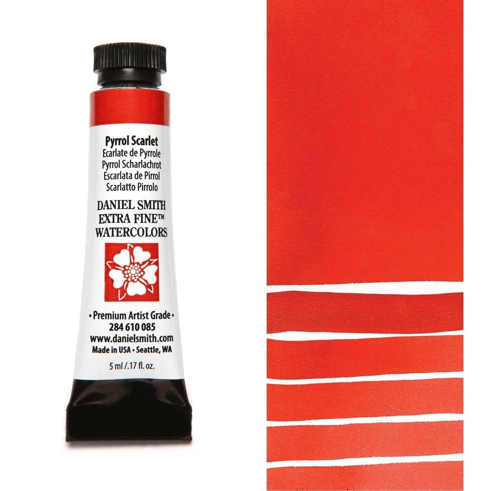 Daniel Smith Extra Fine Watercolor - Pyrrol Scarlet 5 ml (small tube) - merriartist.com