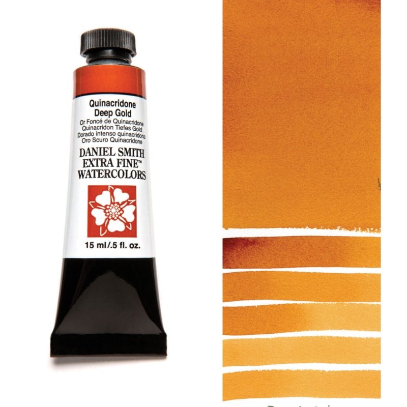 Daniel Smith Extra Fine Watercolor - Quinacridone Deep Gold 15 ml - merriartist.com