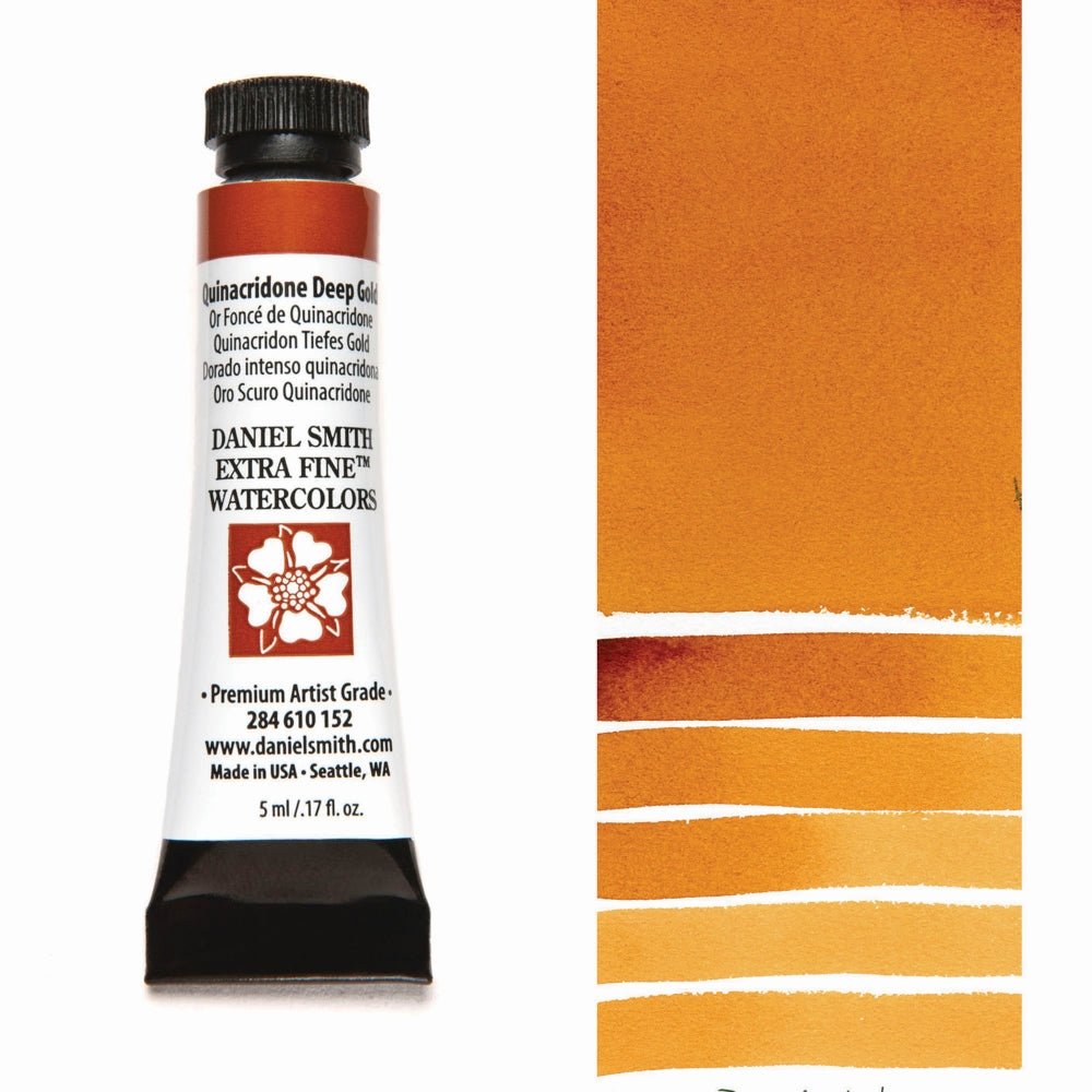 Daniel Smith Extra Fine Watercolor - Quinacridone Deep Gold 5 ml (small tube) - merriartist.com