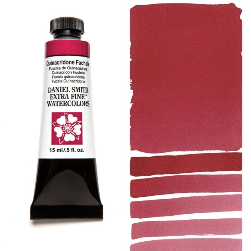 Daniel Smith Extra Fine Watercolor - Quinacridone Fuchsia 15 ml - merriartist.com