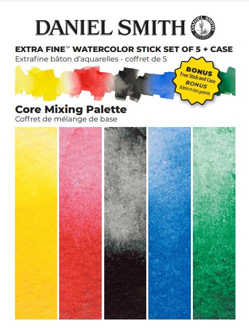 DANIEL SMITH Extra Fine Watercolor Stick Set of 5 Core Mixing Set - merriartist.com