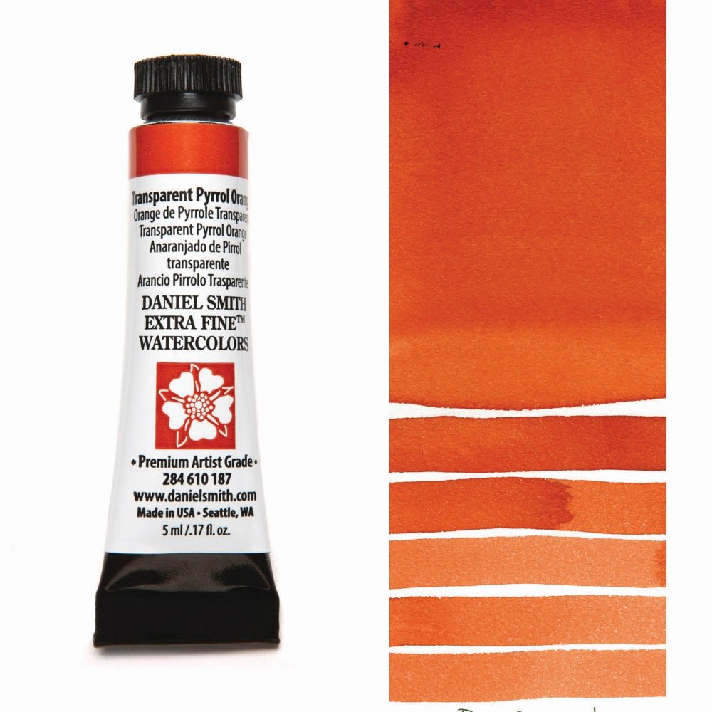 Daniel Smith Extra Fine Watercolor - Transparent Pyrrol Orange 5 ml (small tube) - merriartist.com