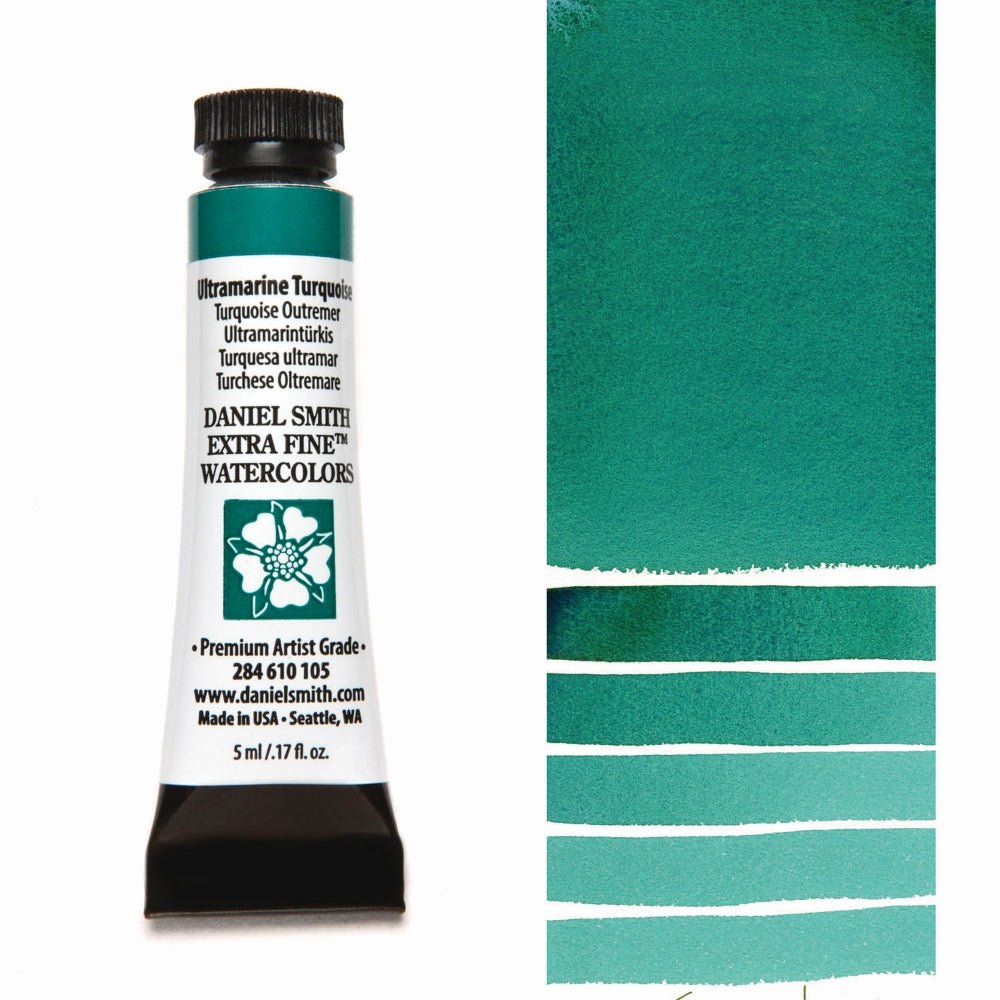 Daniel Smith Extra Fine Watercolor - Ultramarine Turquoise 5 ml (small tube) - merriartist.com