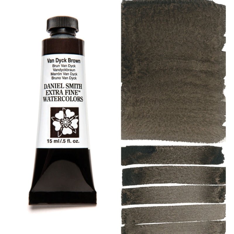 Daniel Smith Extra Fine Watercolor - Van Dyck Brown 15 ml - merriartist.com