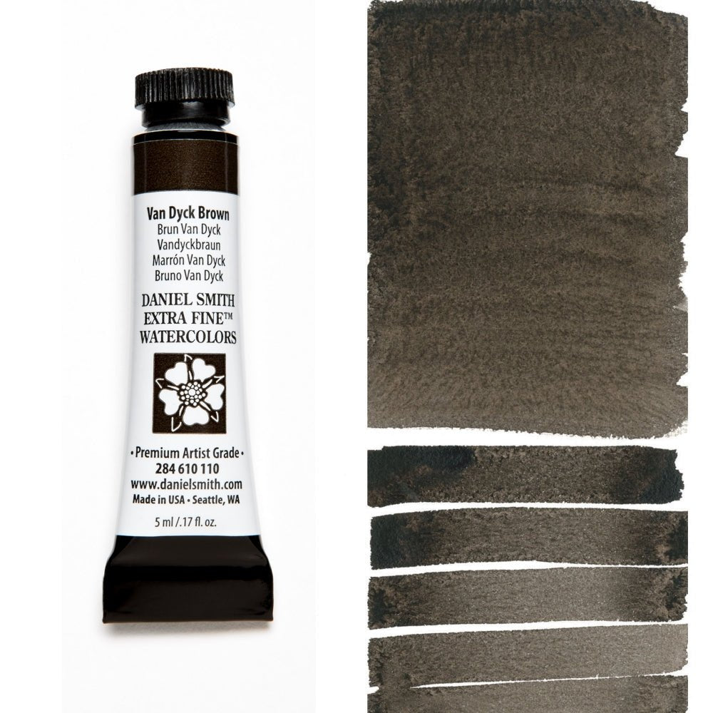 Daniel Smith Extra Fine Watercolor - Van Dyck Brown 5 ml - merriartist.com