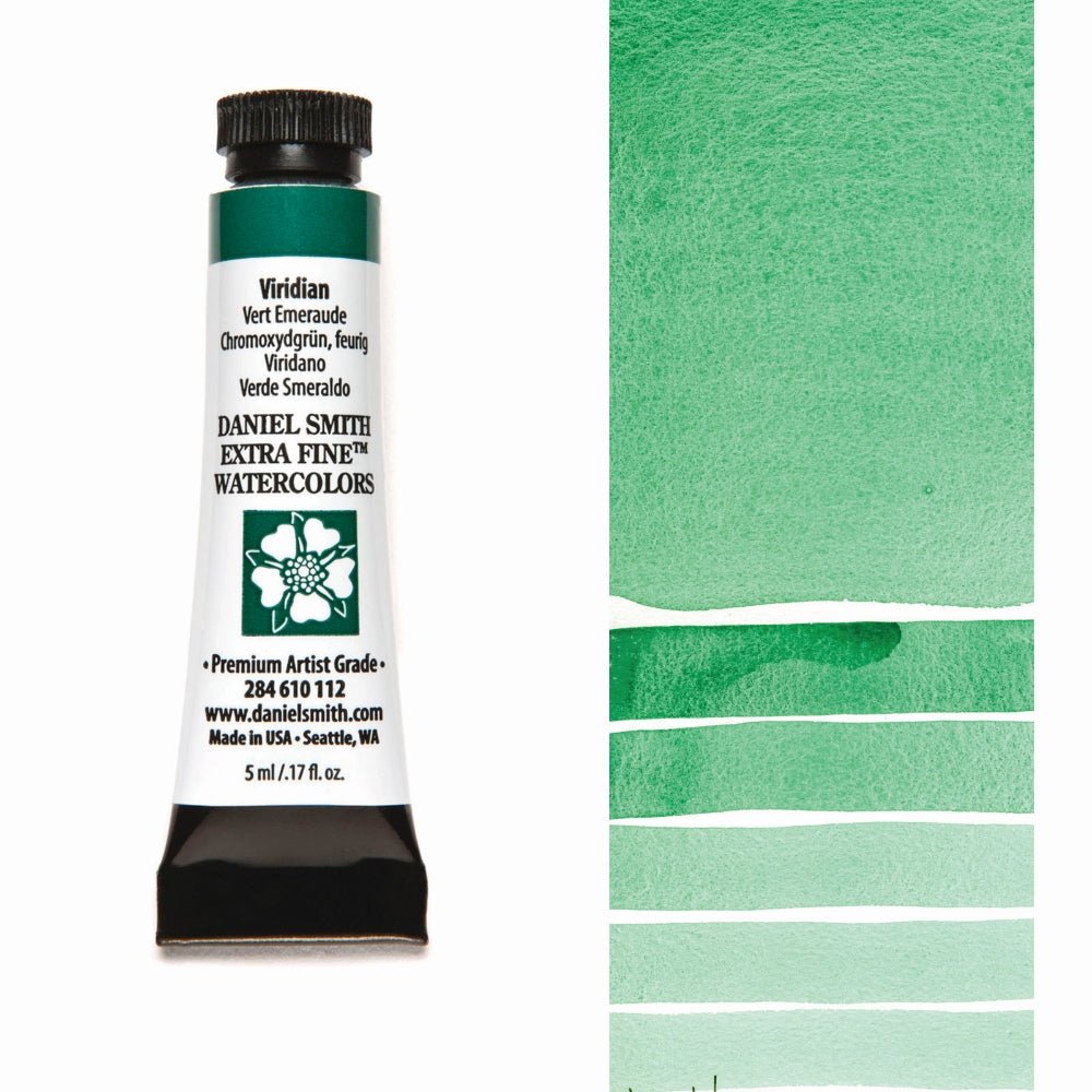 Daniel Smith Extra Fine Watercolor - Viridian 5 ml (small tube) - merriartist.com