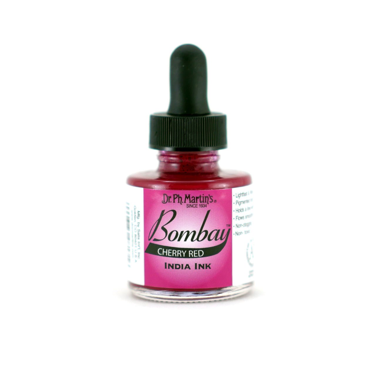 Dr. P.H. Martin Bombay India Ink 1oz - Cherry Red - merriartist.com