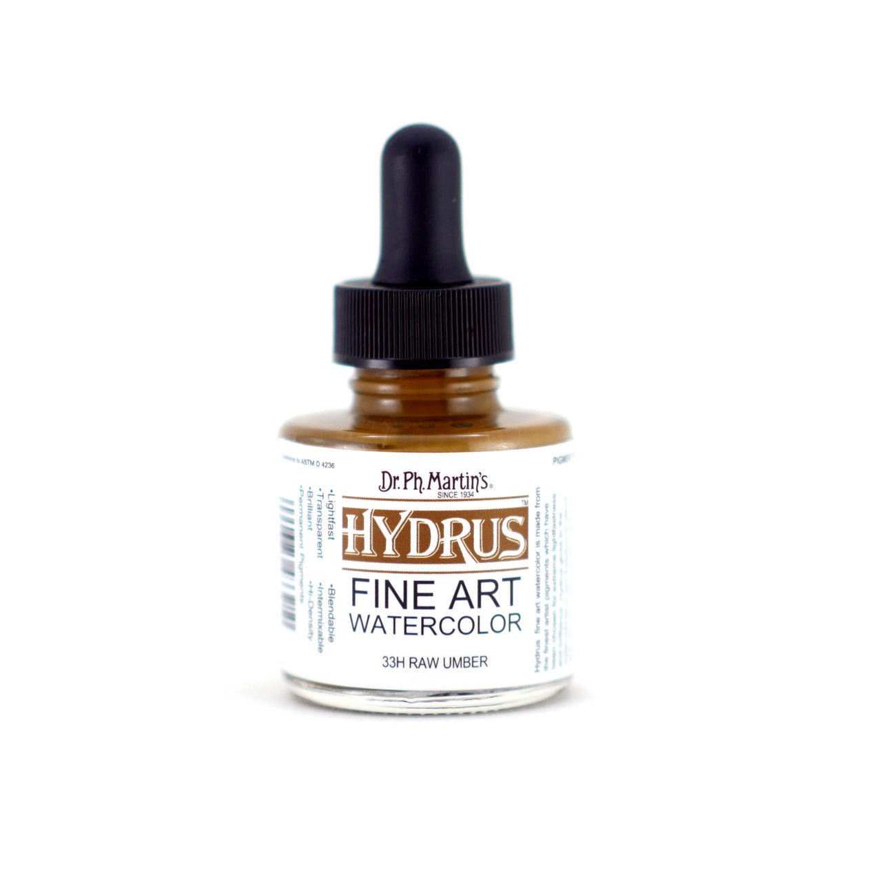 Dr. Ph. Martin's Hydrus Fine Art Watercolor 1 fl. oz. - Raw Umber - merriartist.com