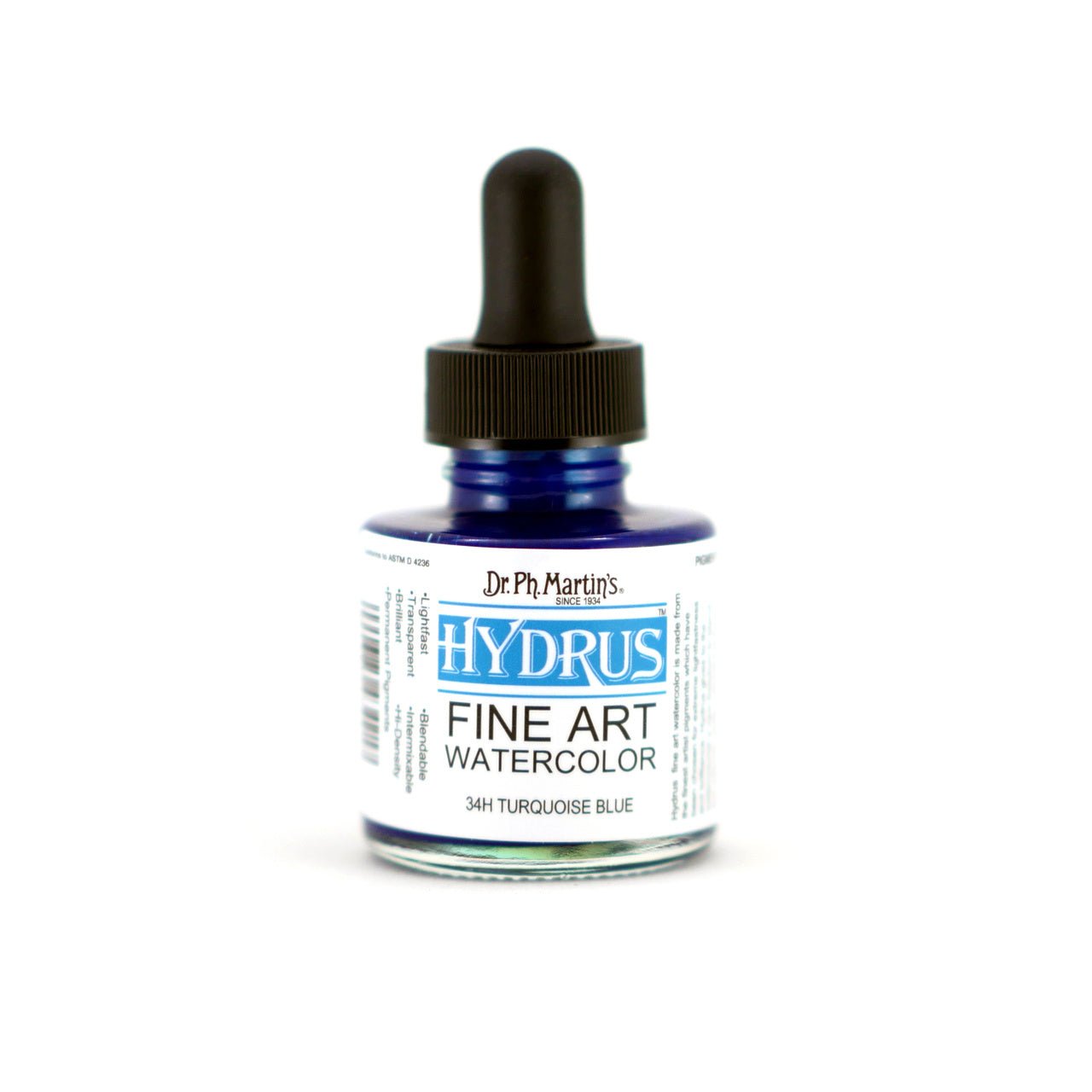 Dr. Ph. Martin's Hydrus Fine Art Watercolor 1 fl. oz. - Turquoise Blue - merriartist.com