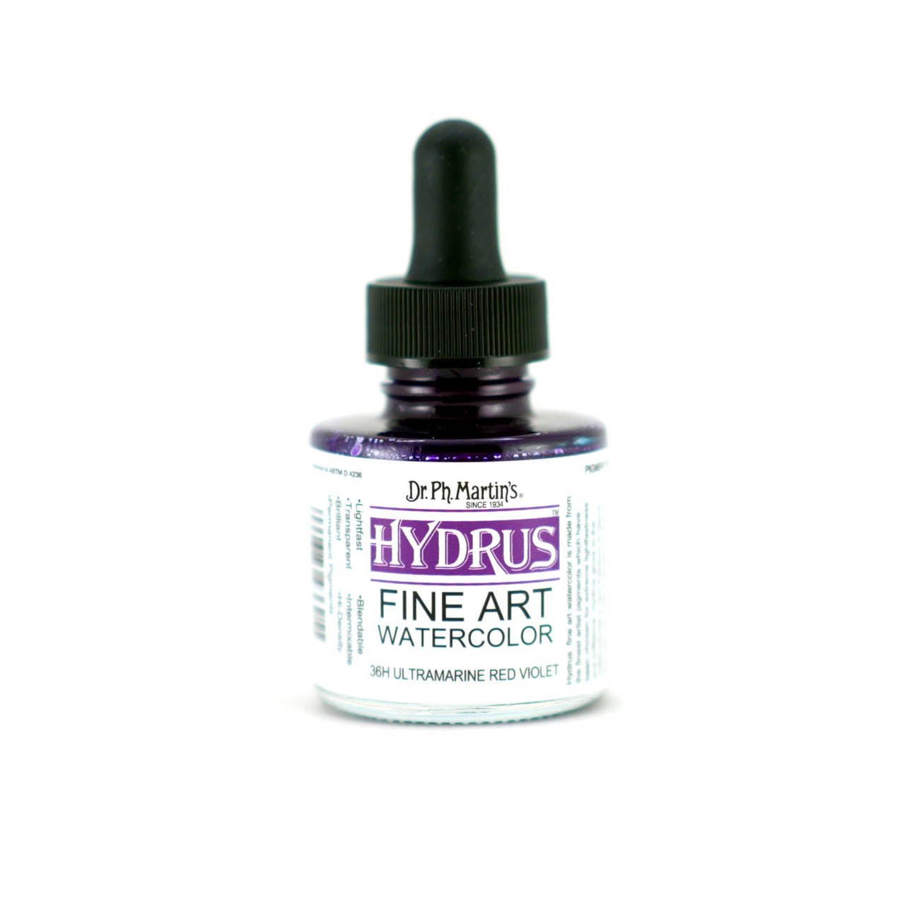 Dr. Ph. Martin's Hydrus Fine Art Watercolor 1 fl. oz. - Ultramarine Red Violet - merriartist.com