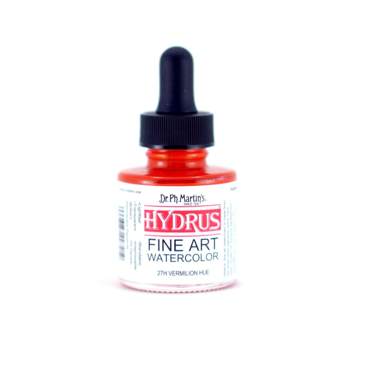 Dr. Ph. Martin's Hydrus Fine Art Watercolor 1 fl. oz. - Vermillion Hue - merriartist.com