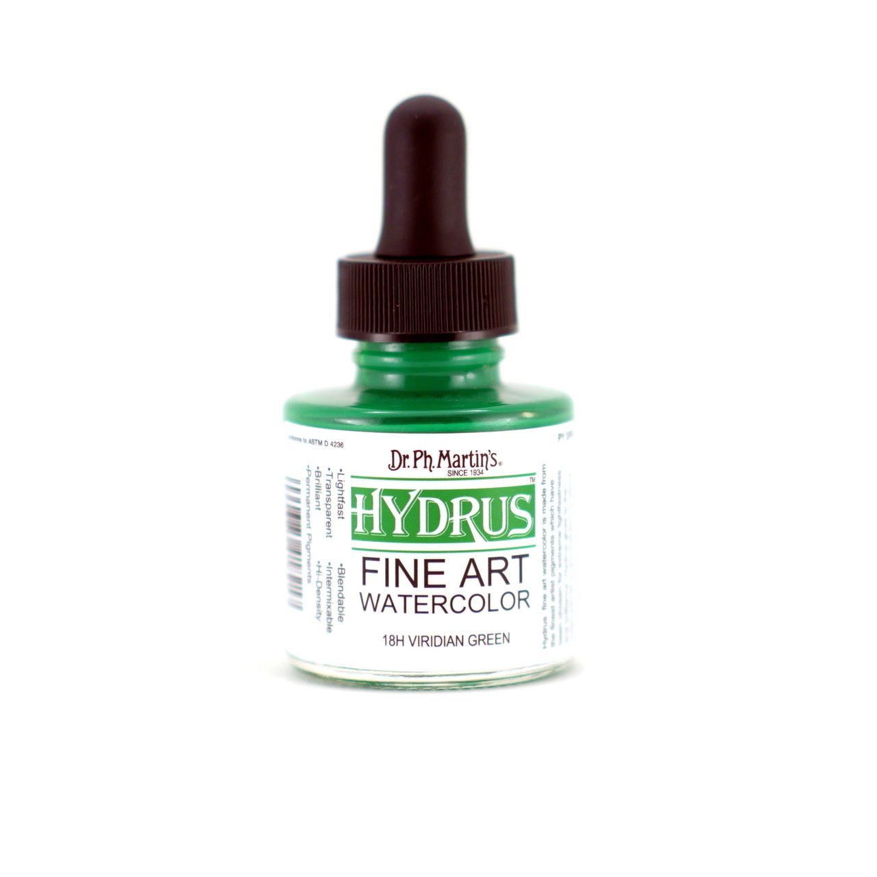 Dr. Ph. Martin's Hydrus Fine Art Watercolor 1 fl. oz. - Viridian Green - merriartist.com