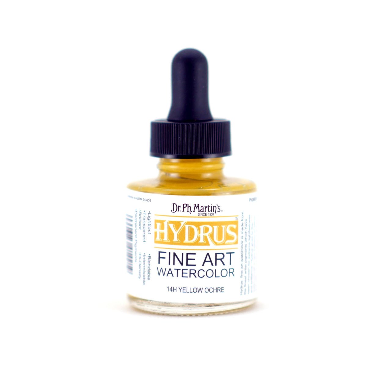 Dr. Ph. Martin's Hydrus Fine Art Watercolor 1 fl. oz. - Yellow Ochre - merriartist.com