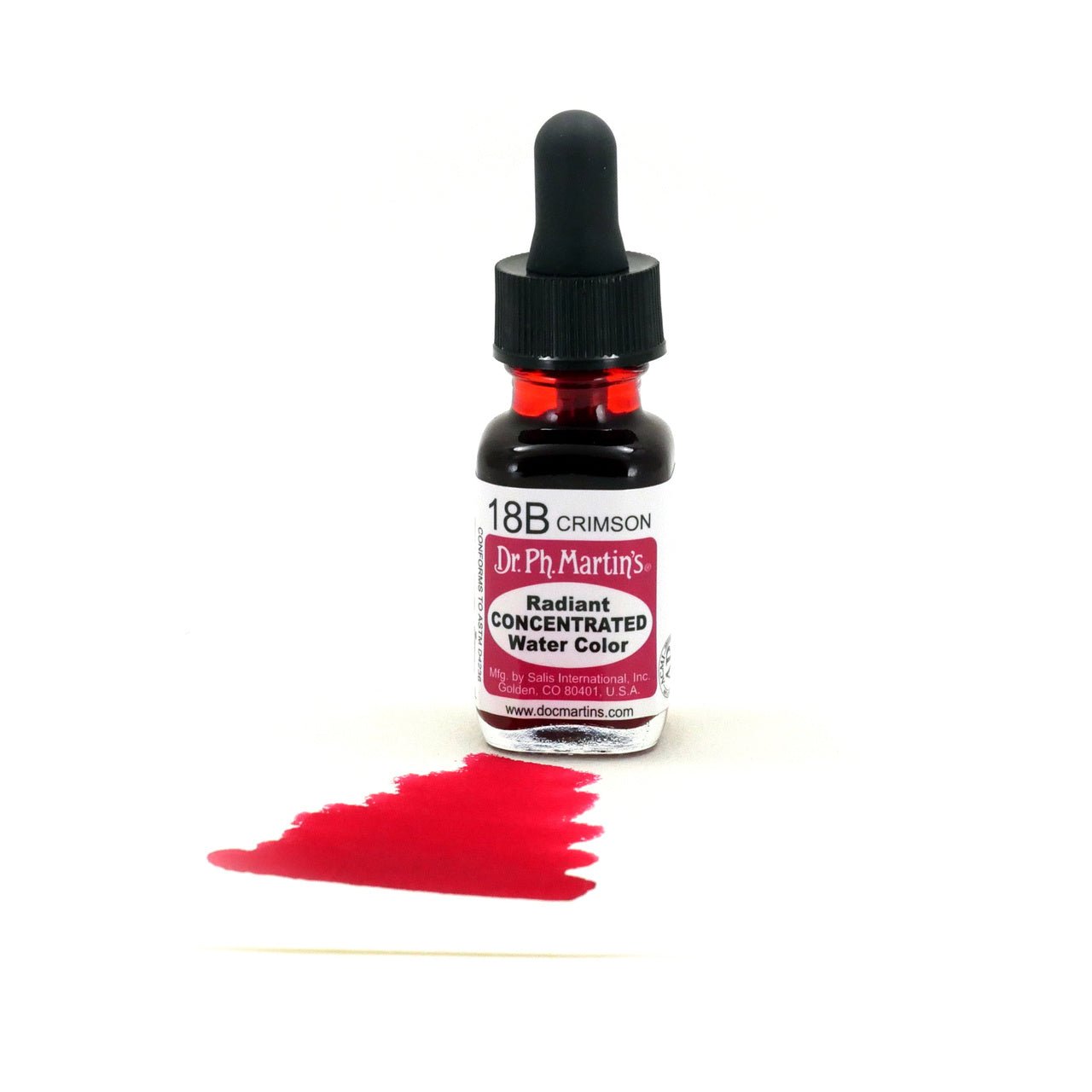 Dr. Ph. Martin's Radiant Watercolor .5 oz - Crimson - merriartist.com