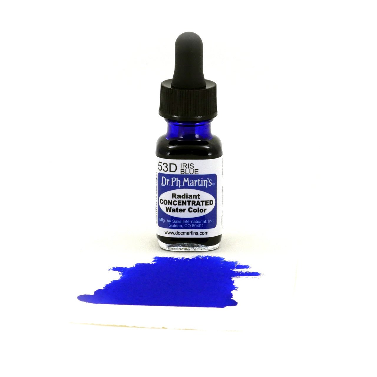 Dr. Ph. Martin's Radiant Watercolor .5 oz - Iris Blue - merriartist.com