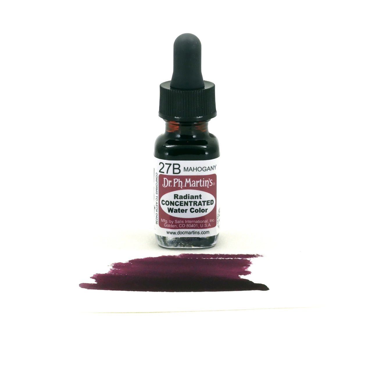 Dr. Ph. Martin's Radiant Watercolor .5 oz - Mahogany - merriartist.com