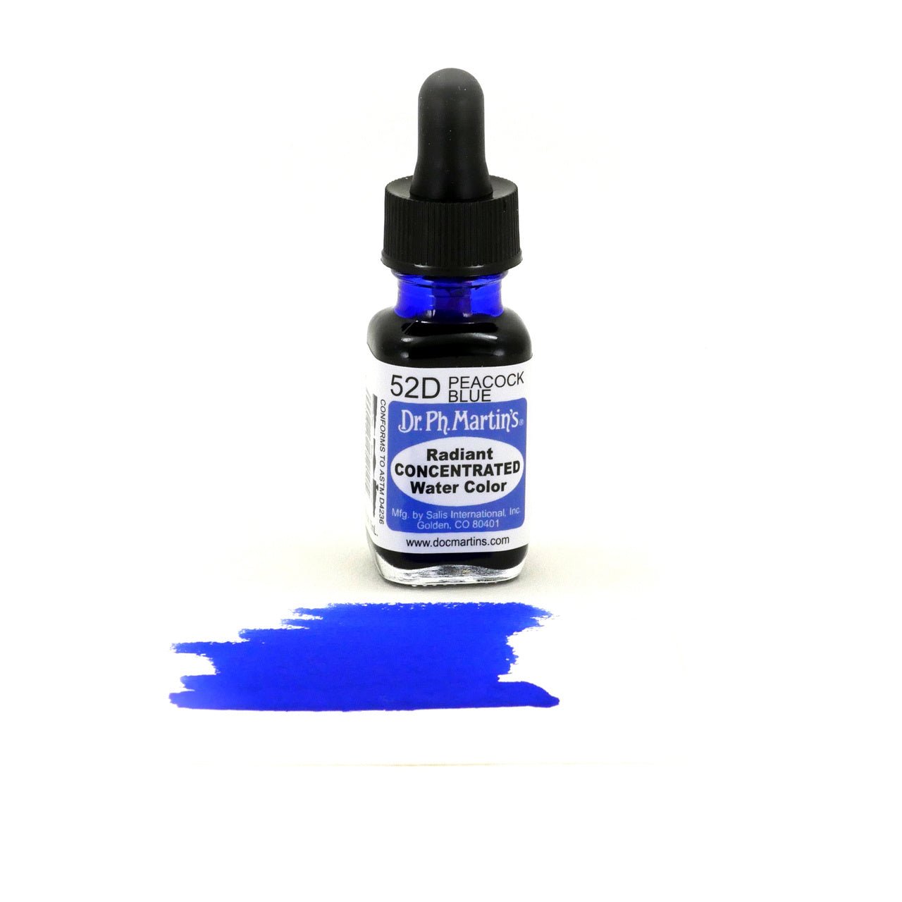 Dr. Ph. Martin's Radiant Watercolor .5 oz - Peacock Blue - merriartist.com