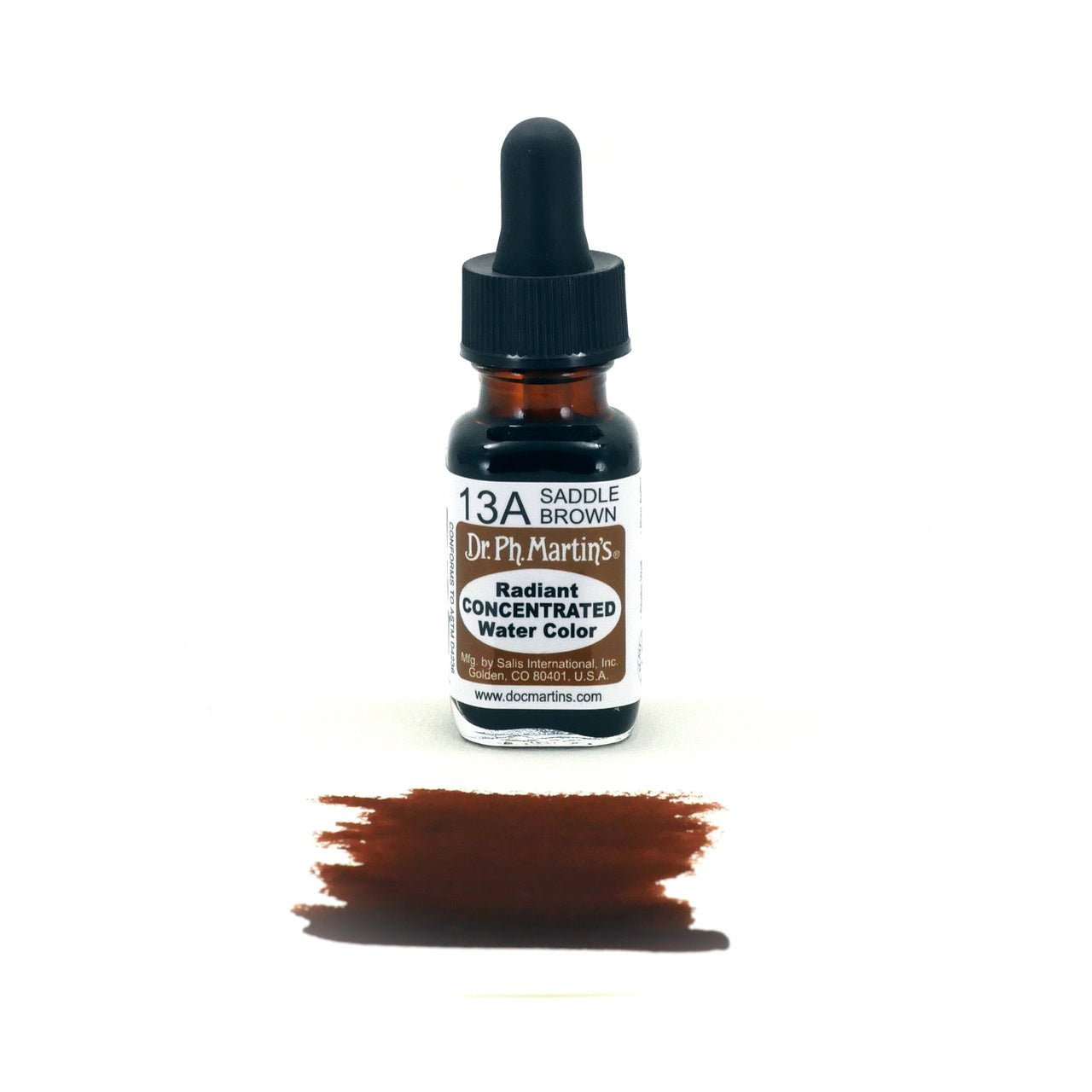 Dr. Ph. Martin's Radiant Watercolor .5 oz - Saddle Brown - merriartist.com