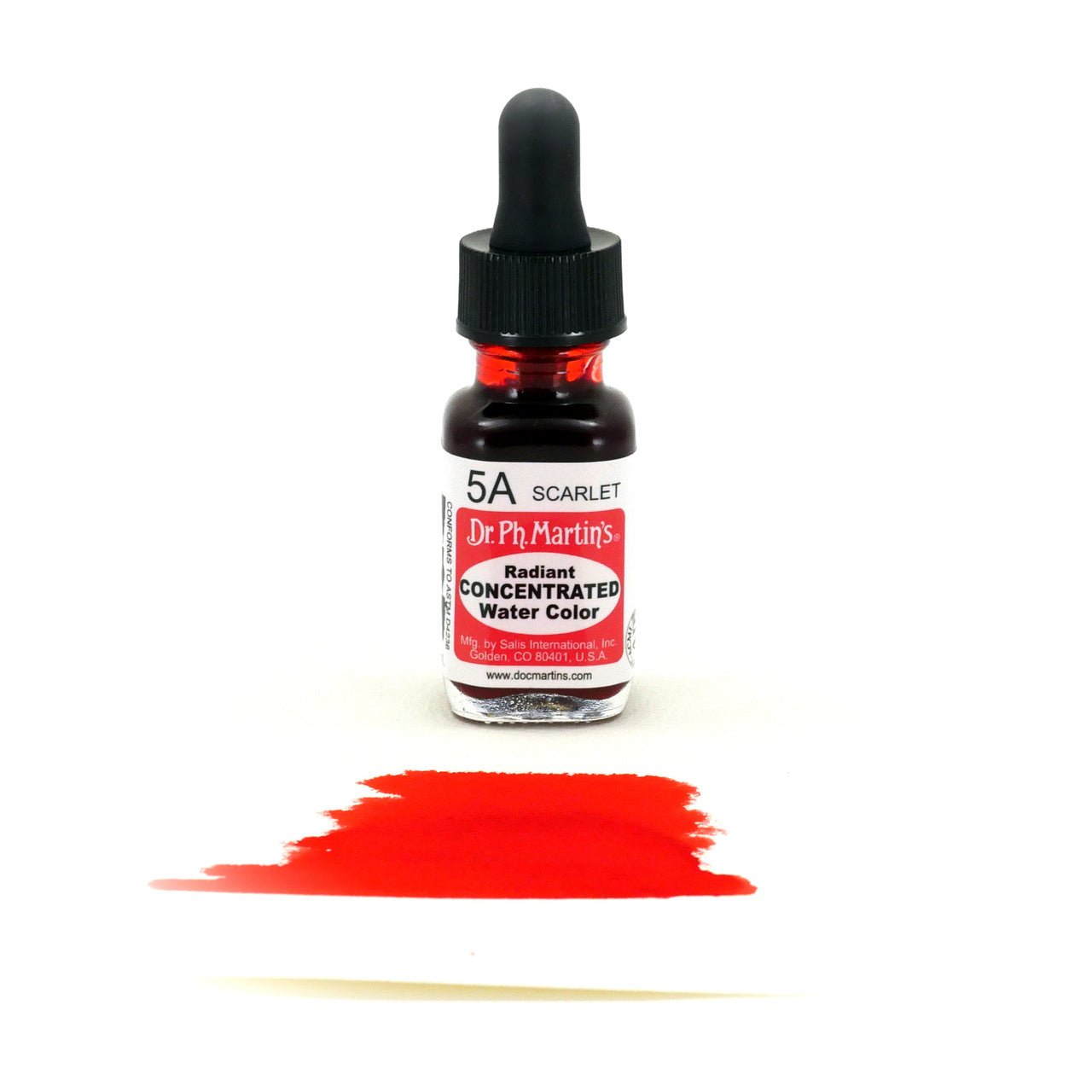 Dr. Ph. Martin's Radiant Watercolor .5 oz - Scarlet - merriartist.com