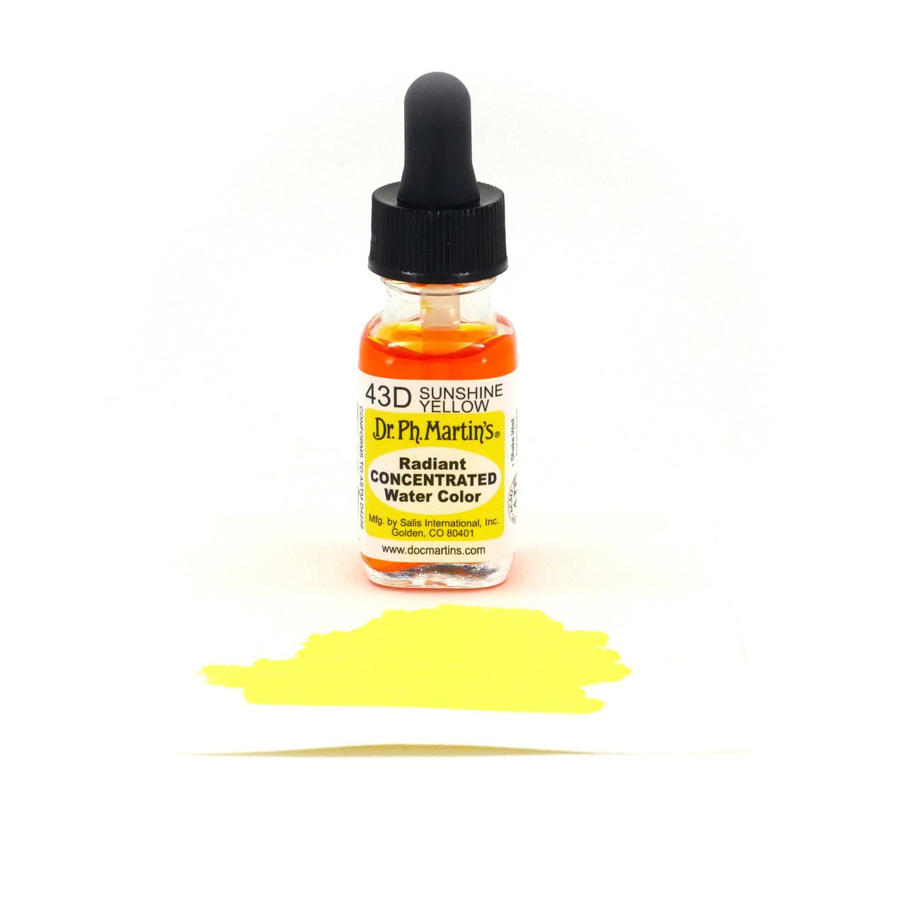 Dr. Ph. Martin's Radiant Watercolor .5 oz - Sunshine Yellow - merriartist.com