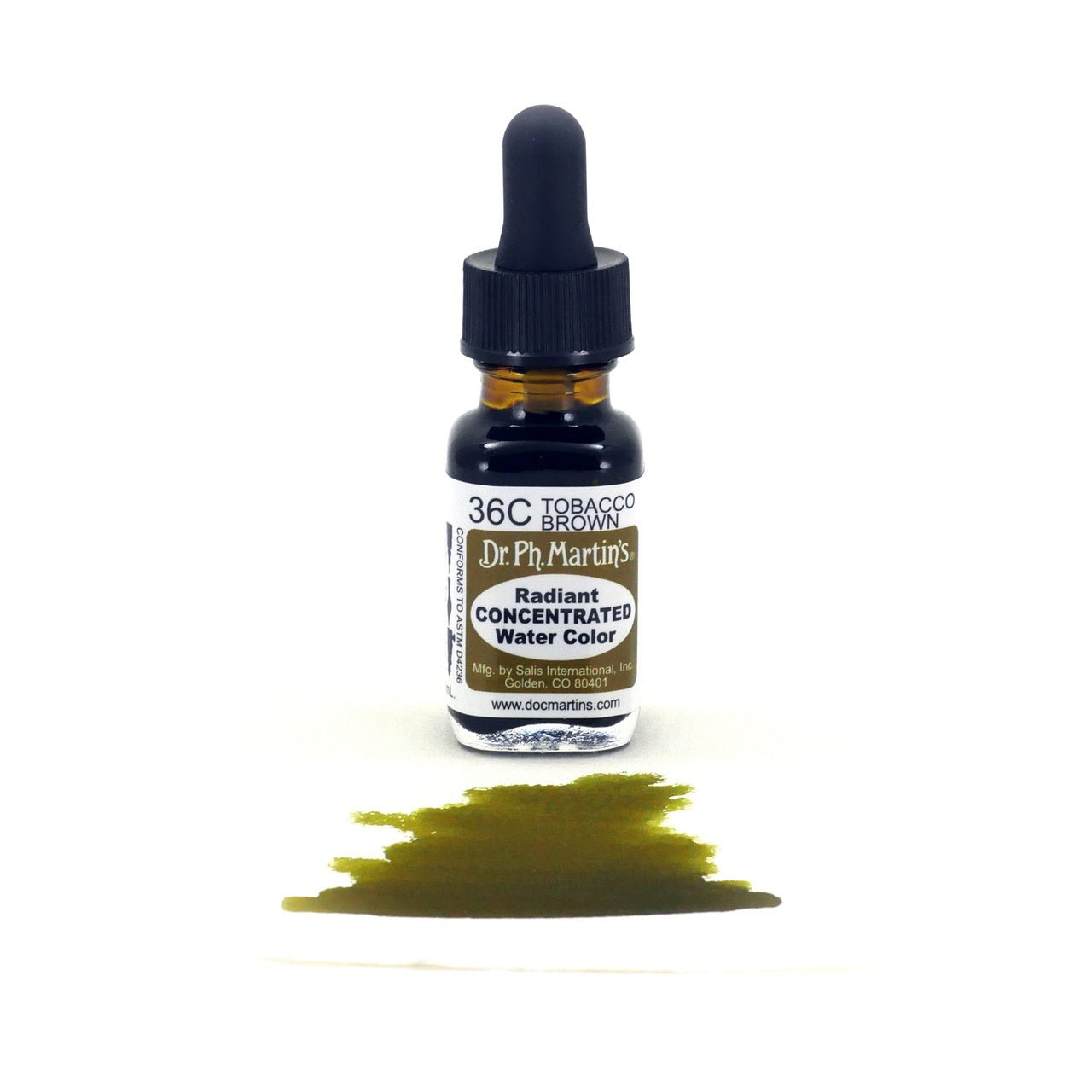 Dr. Ph. Martin's Radiant Watercolor .5 oz - Tobacco Brown - merriartist.com