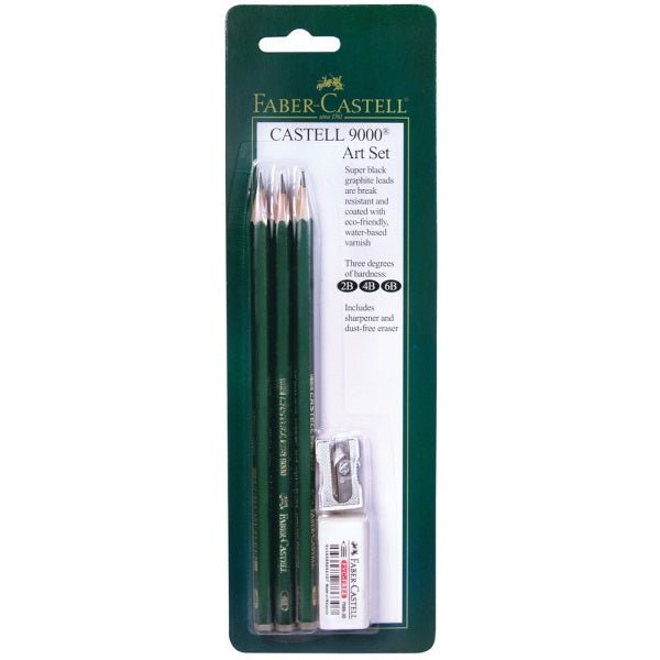 Faber-Castell 9000 Graphite Pencil Art Set of 3 - merriartist.com