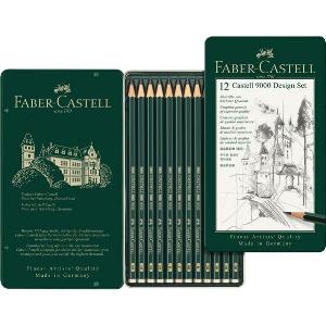 Faber-Castell 9000 Graphite Pencil Design Set of 12 - merriartist.com