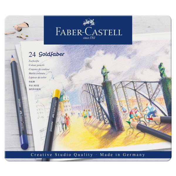 Faber-Castell Goldfaber Colored Pencil 24 Color Set in Metal Tin - merriartist.com