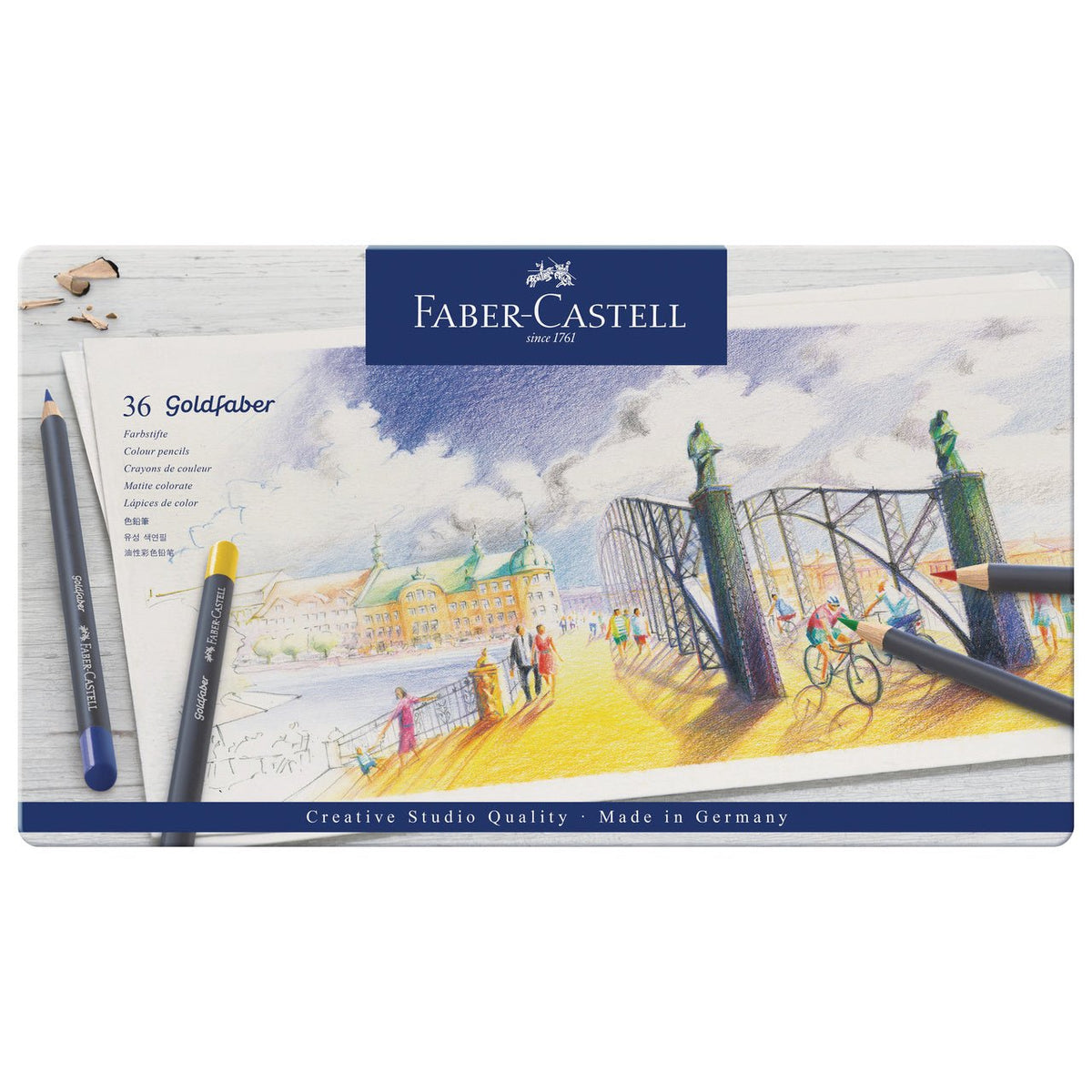 Faber-Castell Goldfaber Colored Pencil 36 Color Set in Metal Tin - merriartist.com