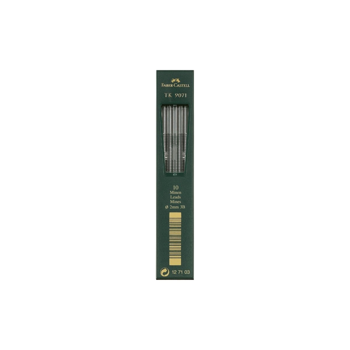 Faber Castell TK 9071 Lead 2 mm refill, 10 leads per tube - 3B - The Merri Artist - merriartist.com