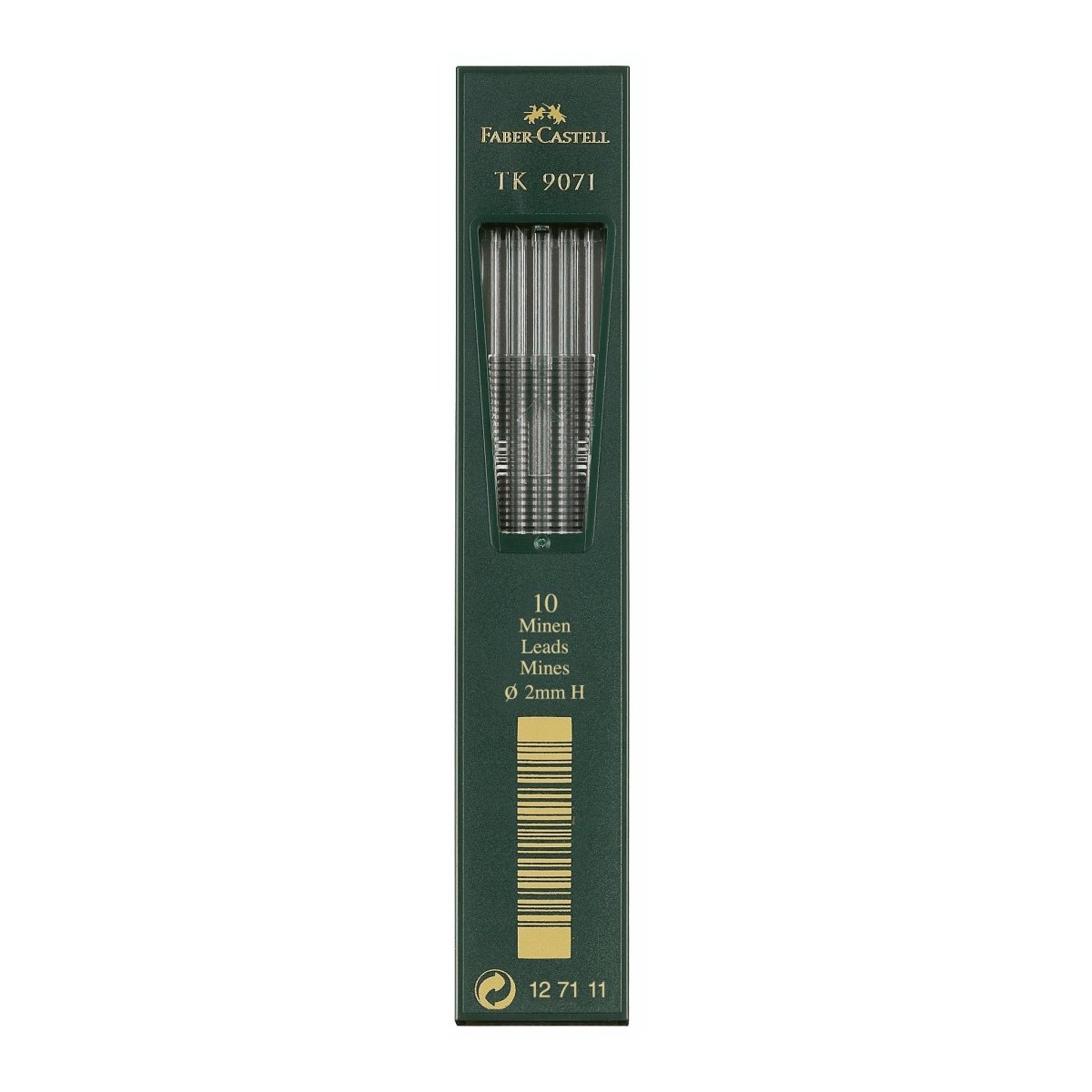 Faber Castell TK 9071 Lead 2 mm refill, 10 leads per tube - H - The Merri Artist - merriartist.com