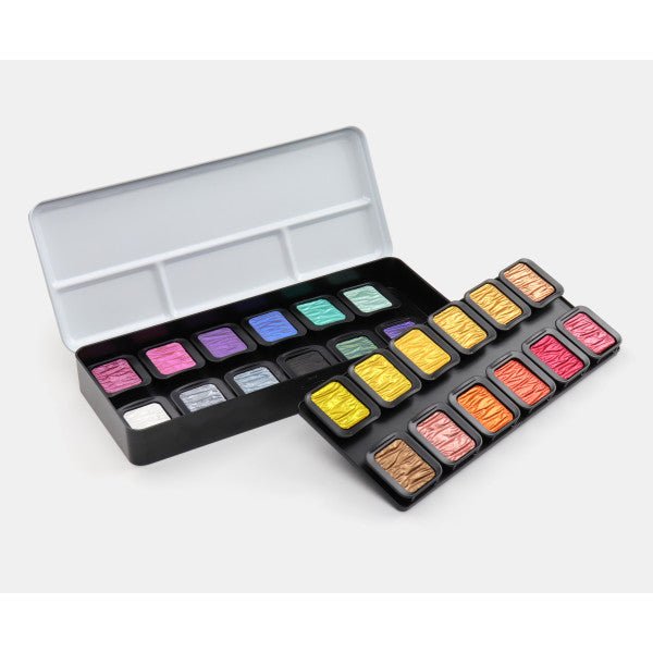 Finetec F2400 Watercolor Paint 24 Color Pearlescent Colorful Set - merriartist.com