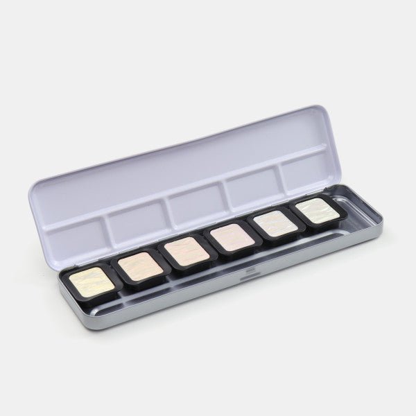 Finetec F5600 Watercolor Paint 6 Color Iridescent Pixie Dust Set - merriartist.com