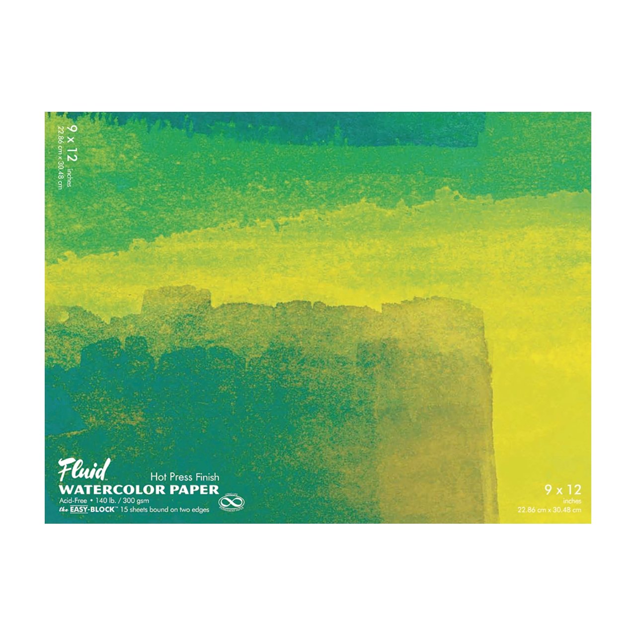 Fluid Watercolor Block - Hot Press - 9X12 - merriartist.com