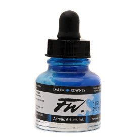 FW Acrylic Ink - 1 fl oz - Process Cyan - merriartist.com