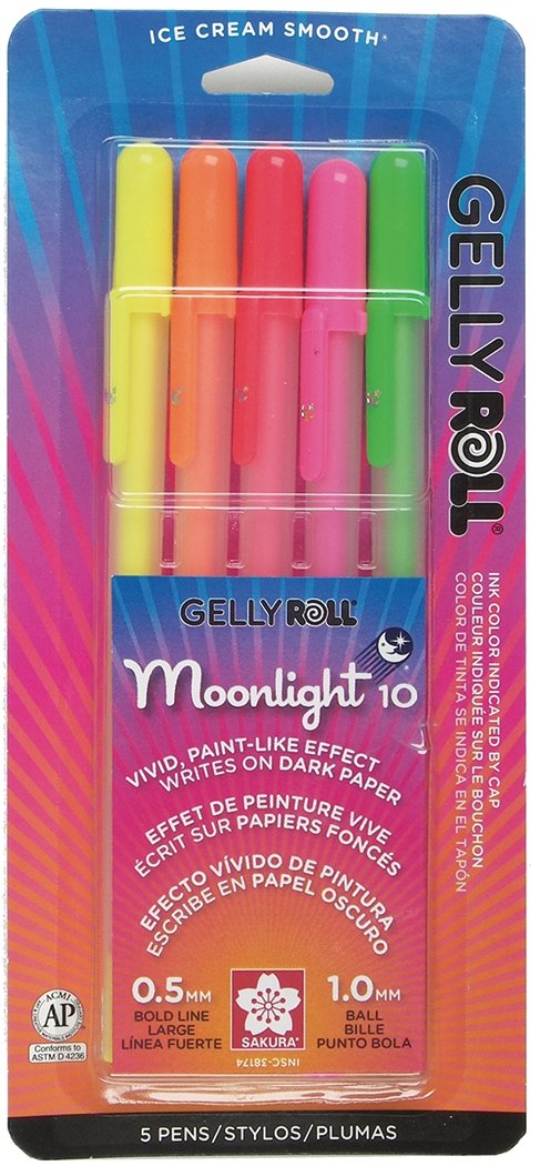 Fine Fluorescent Orange Moonlight Gelly Roll Pen