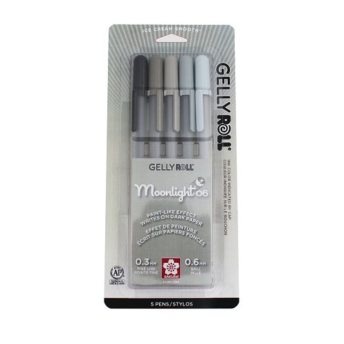 Gelly Roll Moonlight Fine 06 - 5 color Grays Set - merriartist.com