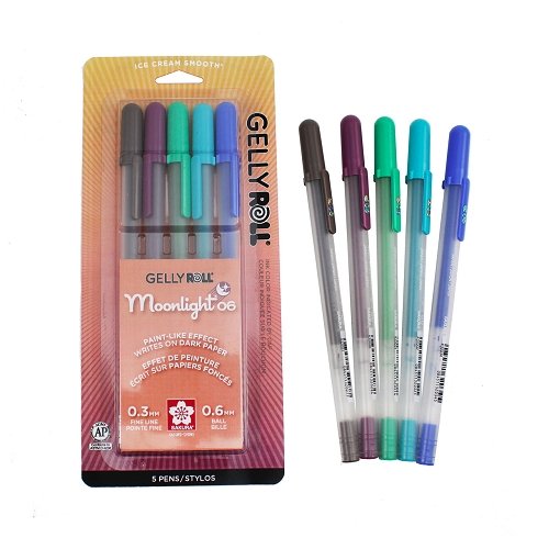 Sakura Gelly Roll Pen Set, 5-Colors, Dark Metallic