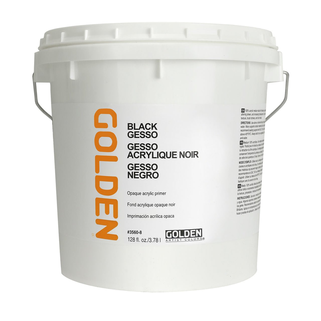 Golden Black Gesso 128 oz - merriartist.com