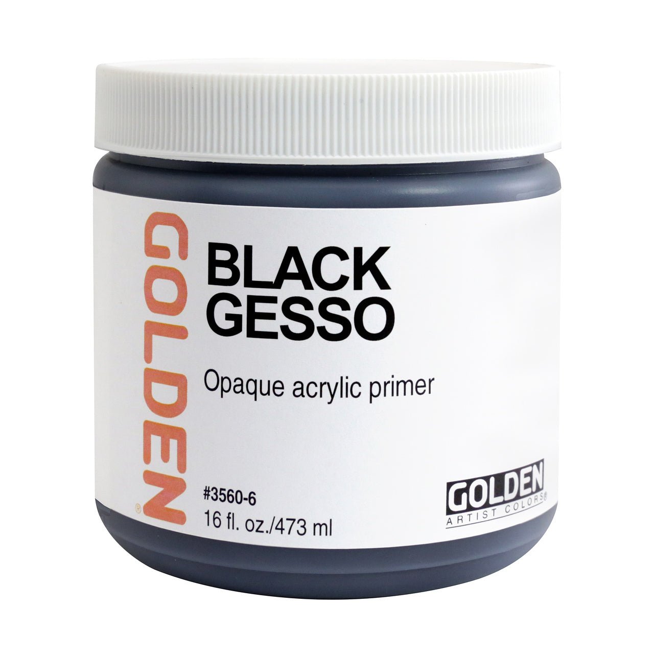 Golden Black Gesso 16 oz - merriartist.com