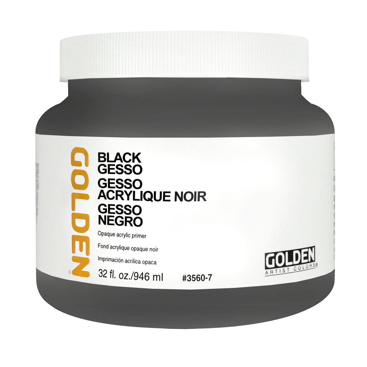 Golden Black Gesso 32 oz - merriartist.com