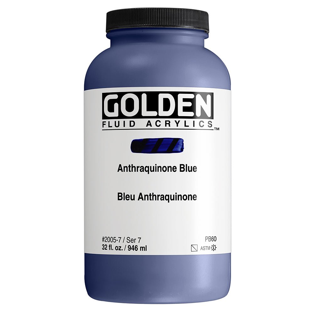 Golden Fluid Acrylic Anthraquinone Blue 32 oz - merriartist.com