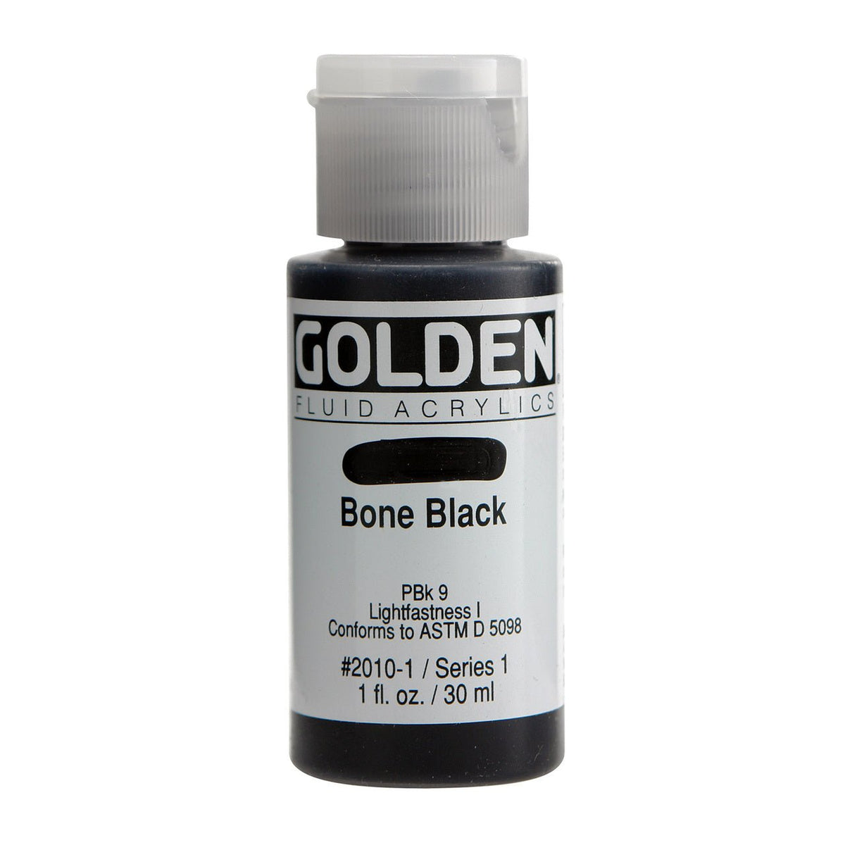 Golden Fluid Acrylic Bone Black 1 oz - merriartist.com