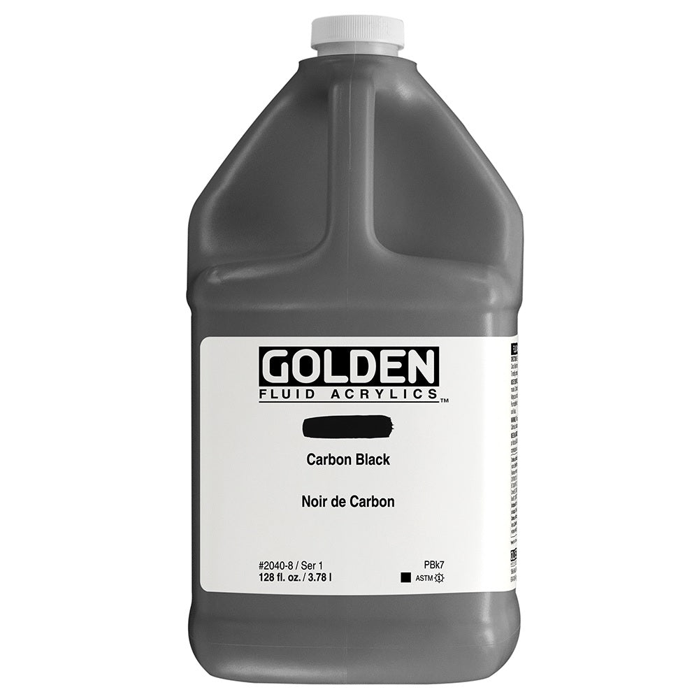 Golden Fluid Acrylic Carbon Black 128 oz - merriartist.com