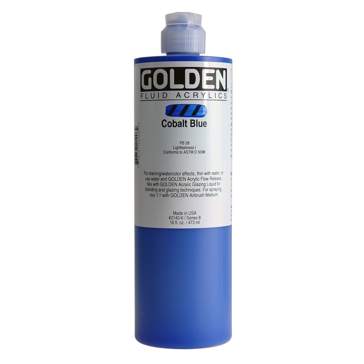 Golden Fluid Acrylic Cobalt Blue 16 oz - merriartist.com