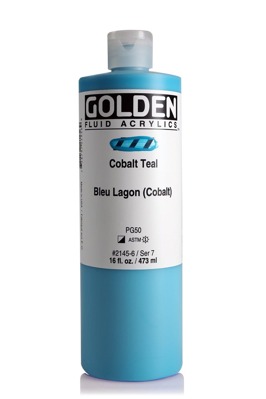 Golden Fluid Acrylic Cobalt Teal 16 oz - merriartist.com